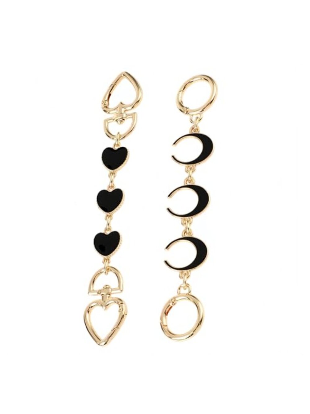 2 Pcs Purse Strap Extender Bag Chain Replacement Aluminum Alloy with Heart